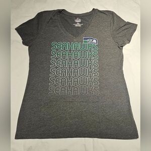 Seahawks Gray V-Neck Tee Women's Size Medium